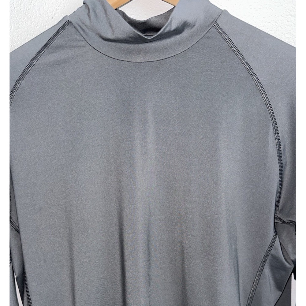 REI Coop‎ Large Gray Base Layer Activewear Outdoor Hiking Long Sleeve Mock Neck